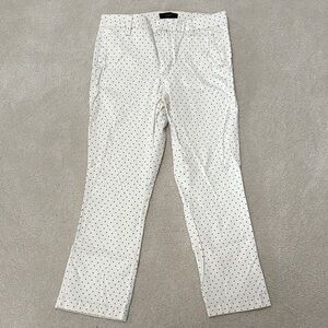 J. Crew White Polka Dot Chinos